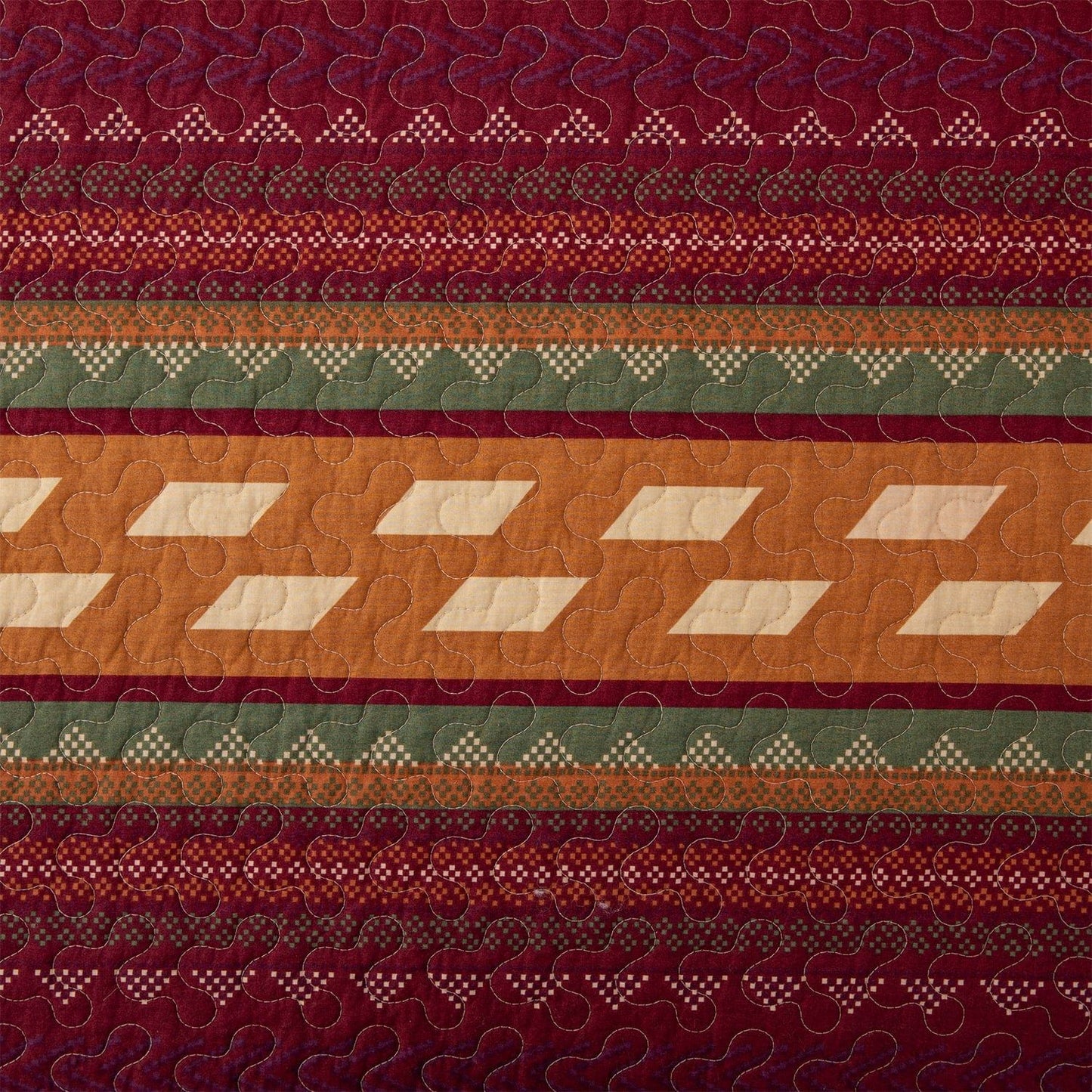 Solace - King Reversible Quilt Set (Set of 3) - Red / Orange / Brown