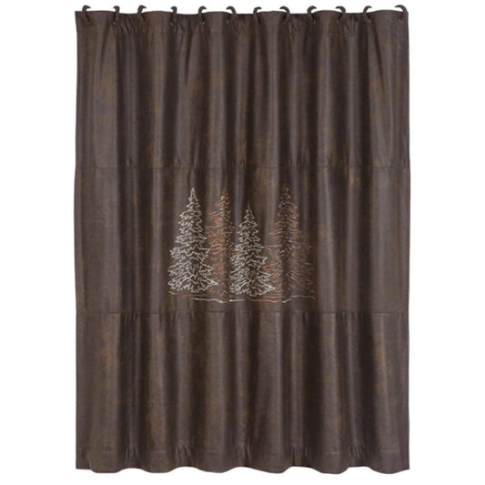 Clearwater Pines - Shower Curtain - Chocolate