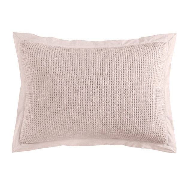 Stonewashed Cotton Waffle Weave - Pillow Sham Set (Set of 2) - Blush