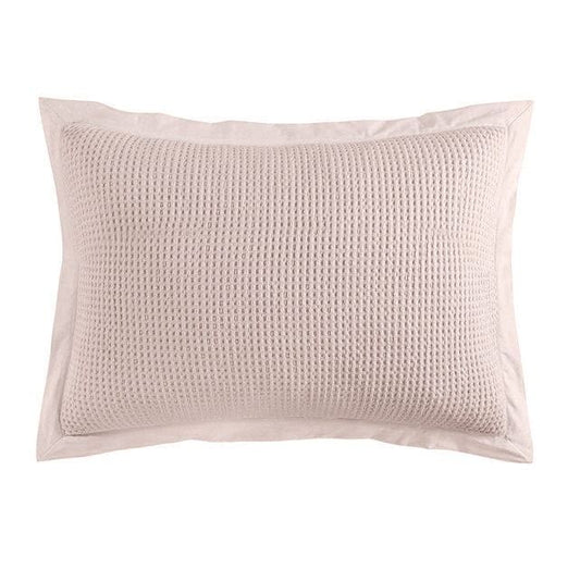 Stonewashed Cotton Waffle Weave - Pillow Sham Set (Set of 2) - Blush