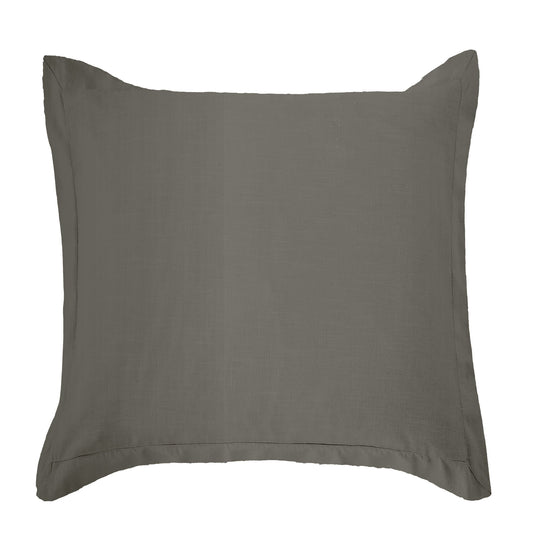 Luna - Washed Linen Tailored Euro Sham - Slate