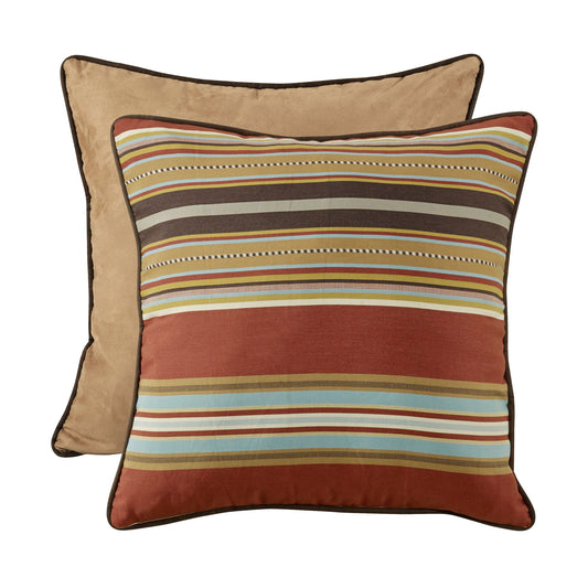 Calhoun - Striped Reversible Euro Sham - Red / Brown