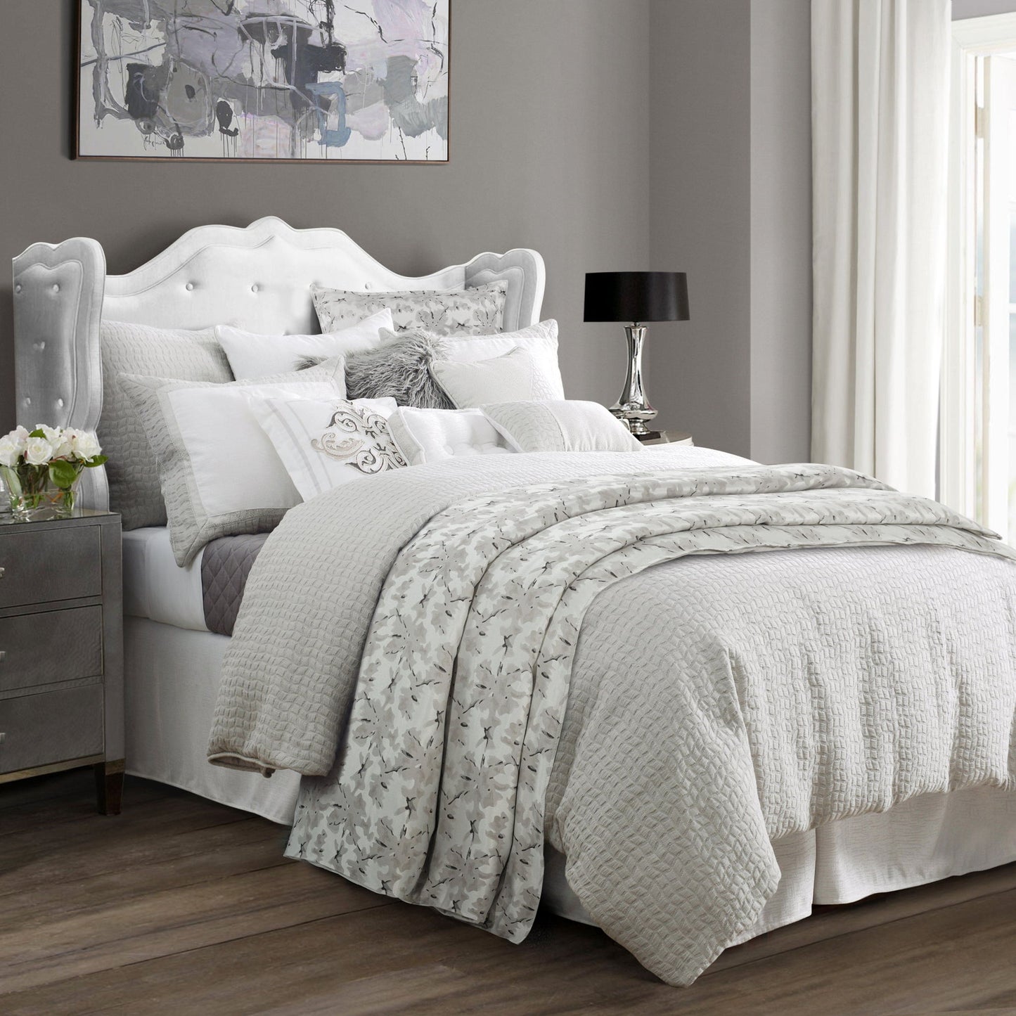 Warshack Inkblot - Queen Duvet Cover - Gray