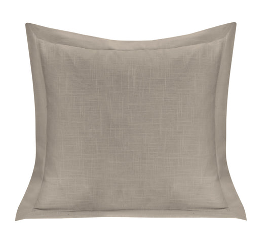 Luna - Single Flanged Washed Linen Pillow - Taupe