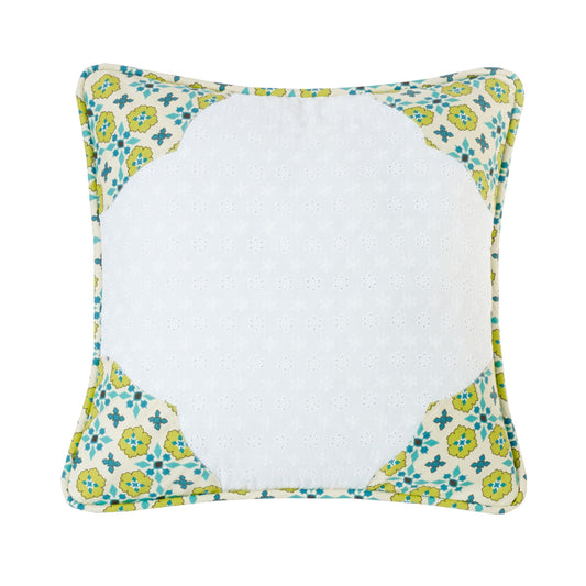 Salado - Scalloped Edges Pillow - White / Yellow