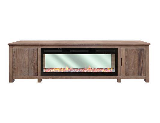 Natural Parota - Electric Fireplace - Brown Cappuccino