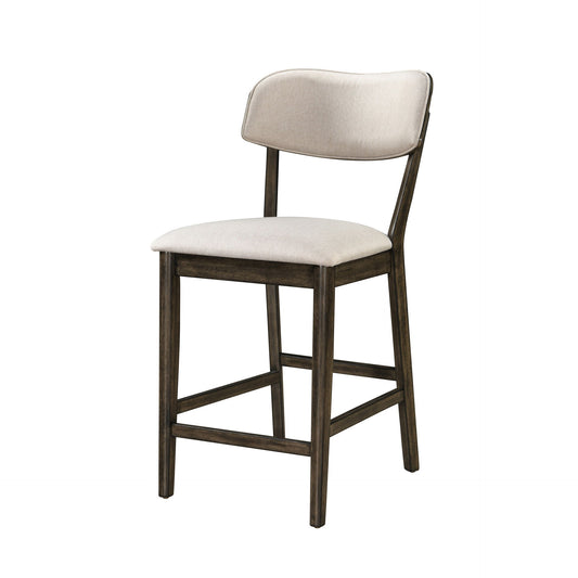 Rex - Open Back Counter Chair (Set of 2) - Walnut Brown / Beige
