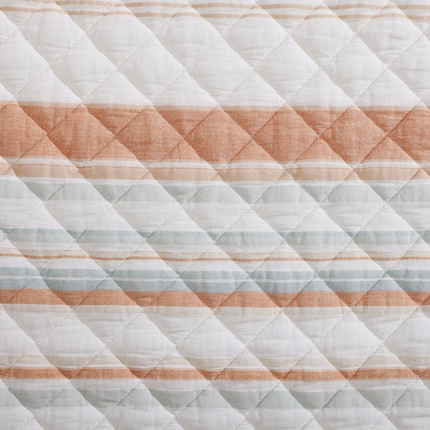 Mystic Stripe - Twin Cotton Gauze Quilt Set (Set of 2) - Coral