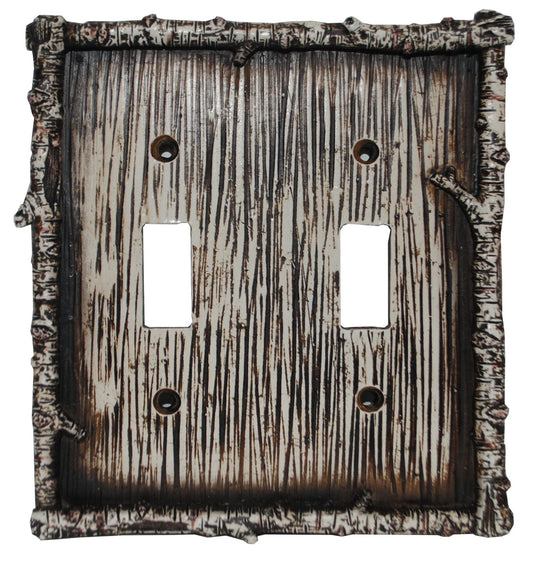 Birch Twig Switch Plate - 5" x 5" Birch Twig Double Wall Switch Plate - Multi