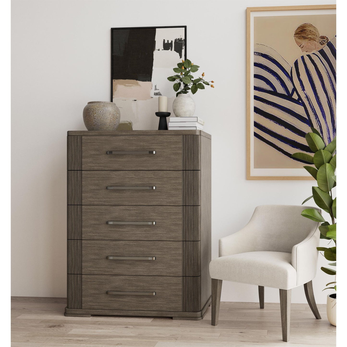 Sariel - 5 Drawer Chest - Dark Brown