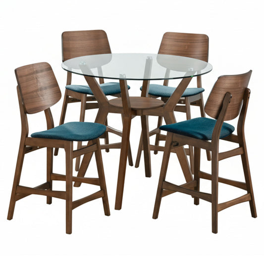 Oscar - Round Glass Counter Table Set