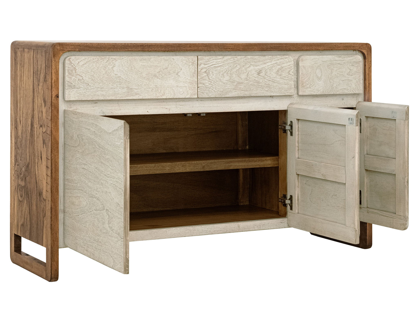 Evoke - 3 Drawer & 3 Door TV Stand/Console - Ivory / Brown
