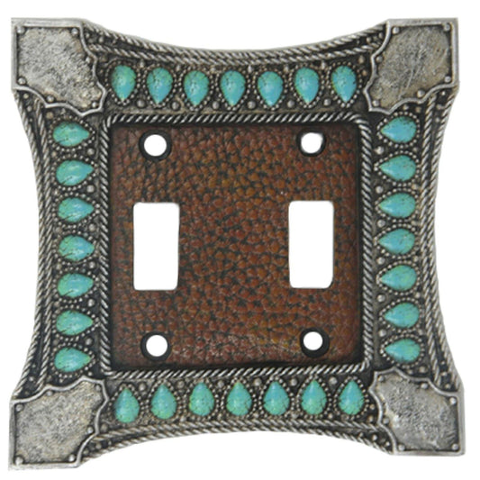 Turquoise Switch Plate - 5.5" x 4.75" Double Wall Switch Plate - Turquoise