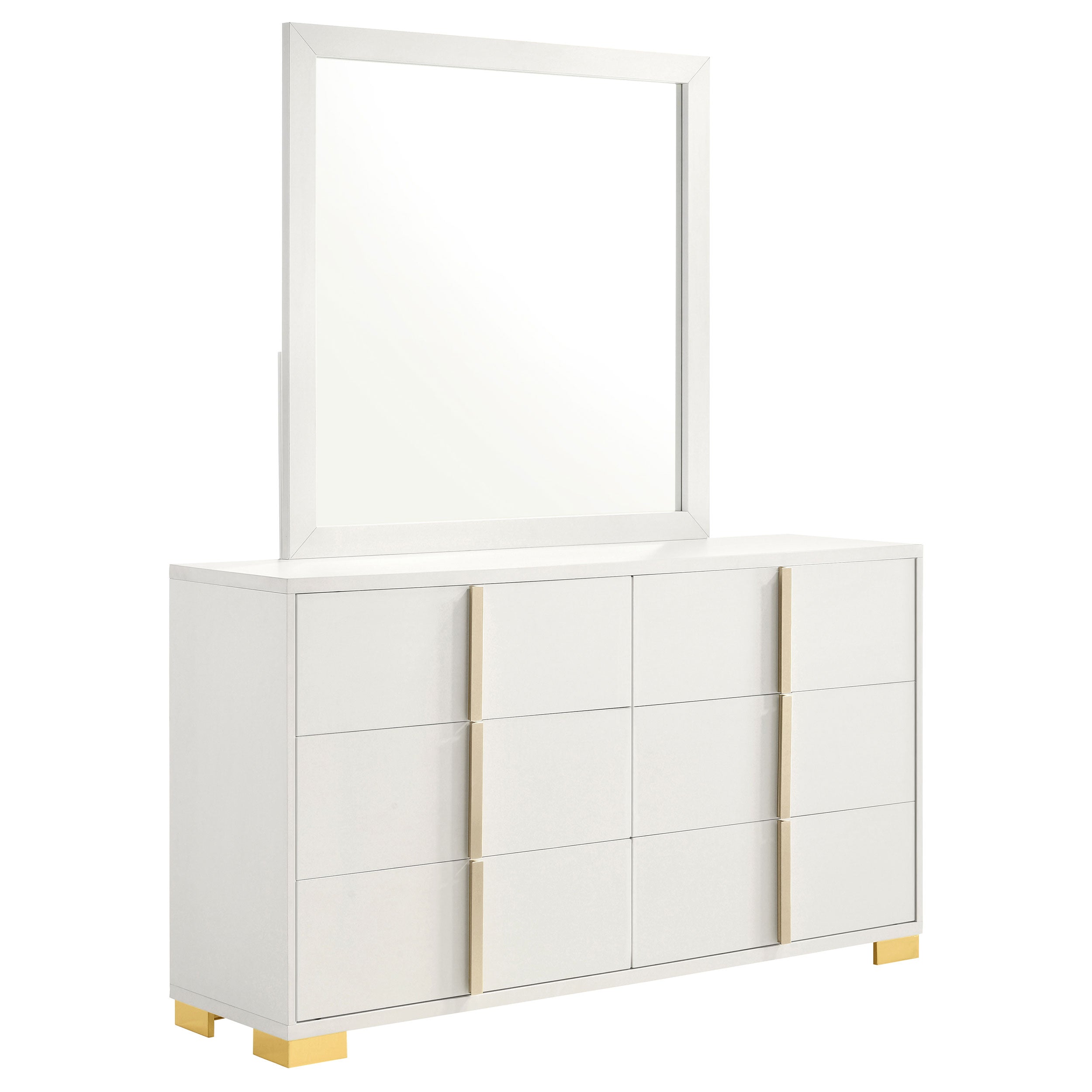 Marceline 6-drawer Dresser with Mirror White Charlotte's Furniture and Fashion Marceline 6-drawer Dresser with Mirror White Charlotte's Furniture and Fashion