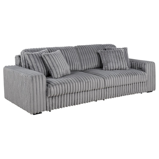 Jacana Corduroy Upholstered Dual Power Chaise Sofa Grey