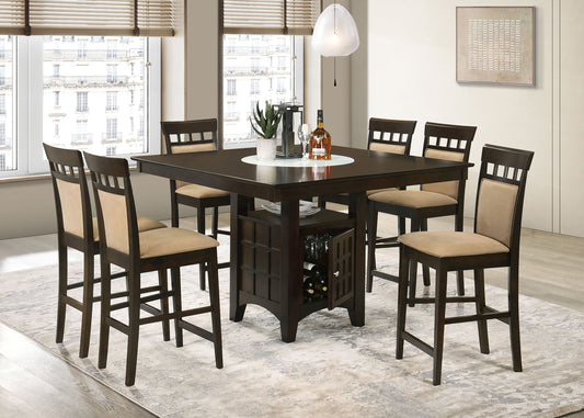 Gabriel 7-Piece Upholstered-Back Counter Height Dining Set Cappuccino