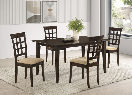 Gabriel 5-Piece Lattice-Back Rectangular Dining Set Cappuccino