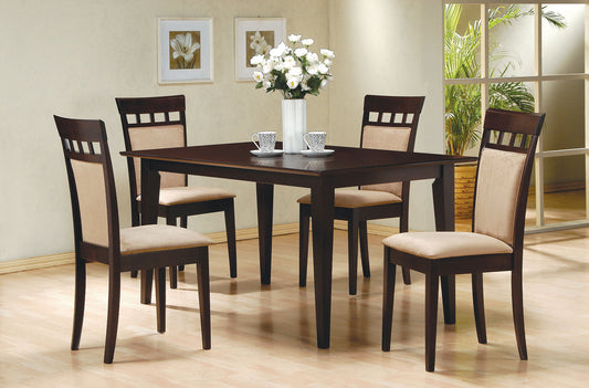 Gabriel 5-Piece Upholstered-Back Rectangular Dining Set Cappuccino