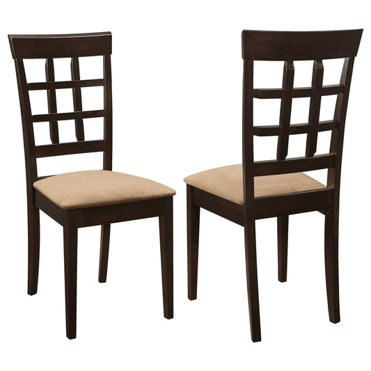 Gabriel Lattice-Back Upholstered Dining Side Chair Cappuccino (Set of 2)
