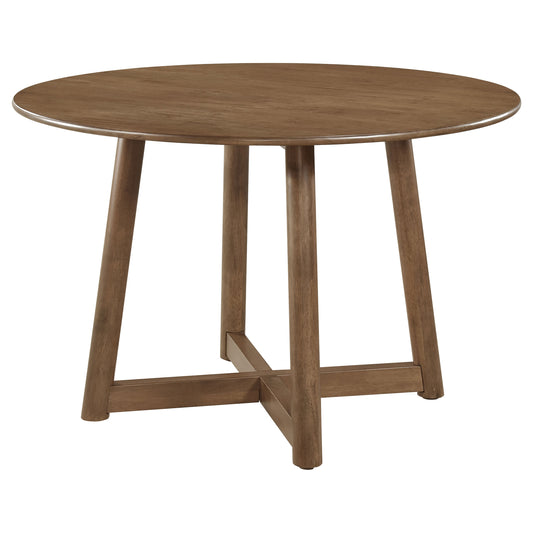 Dinah Round 47-inch Solid Wood Dining Table Walnut