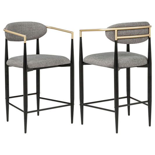 Tina Fabric Upholstered Counter Chair Grey (Set of 2)