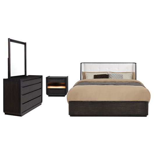 Leandro 4-piece California King Bedroom Set Burnished Black