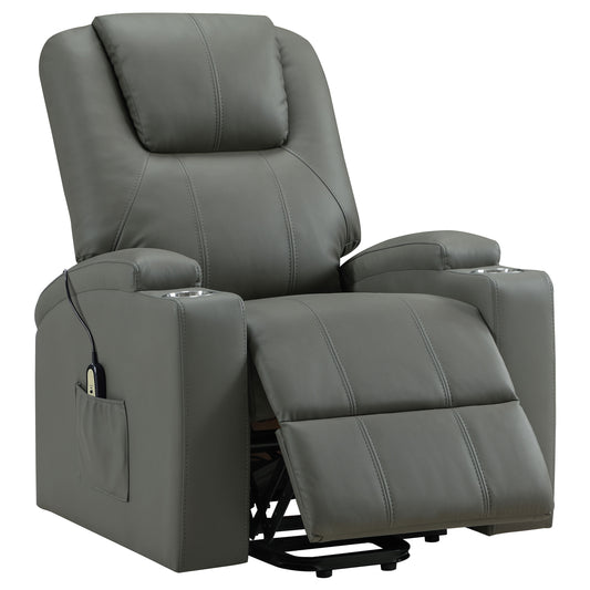 Armstrong Faux Leather Power Lift Massage Recliner Grey