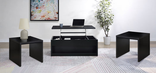 Knapp 3-piece Lift Top Coffee Table Set Black