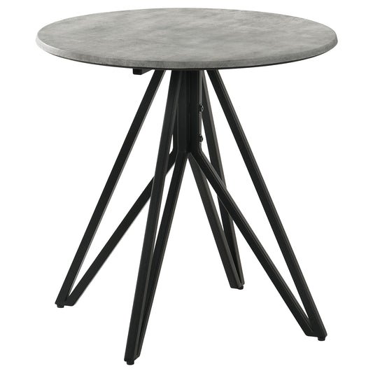 Hadi Round SmartTop™ Side End Table Cement and Gunmetal