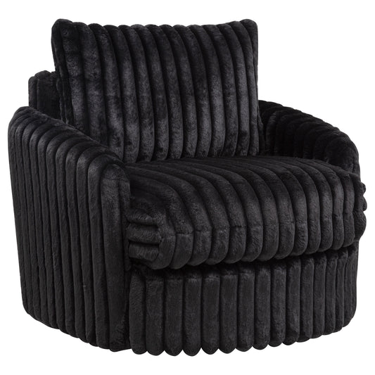 Sarco Corduroy Upholstered Swivel Accent Arm Chair Black