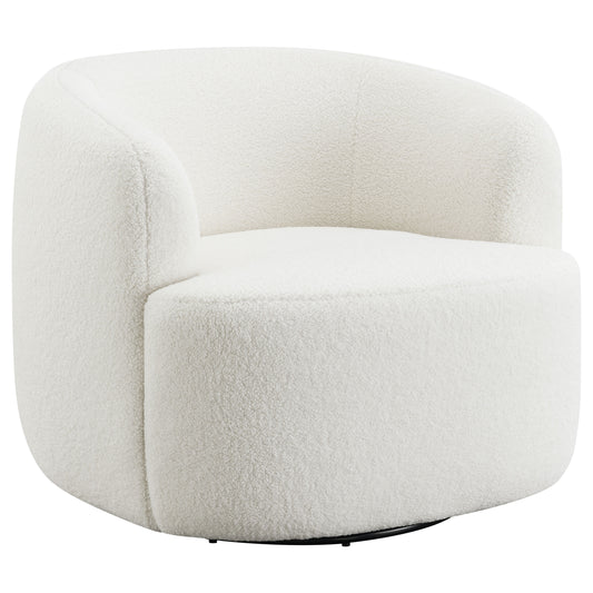 Hudson Sherpa Swivel Accent Chair Natural