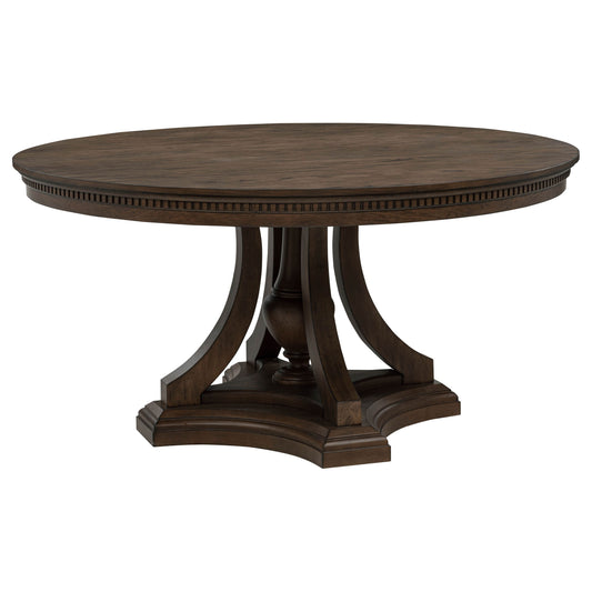 Ridgewell Round Pedestal Dining Table Dark Oak