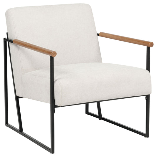Monsen Fabric Upholstered Metal Frame Accent Chair Ivory