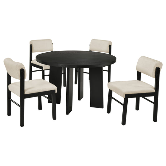 Strouse 5-piece Dining Set Cream and Black