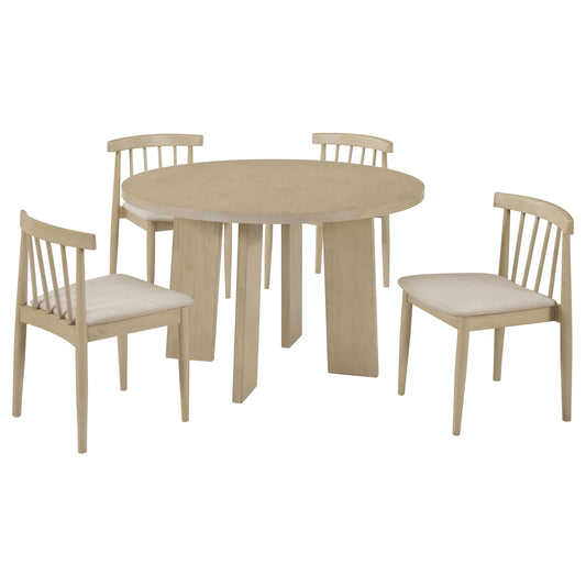 Strouse 5-piece Dining Set Wheat and Natural Oak