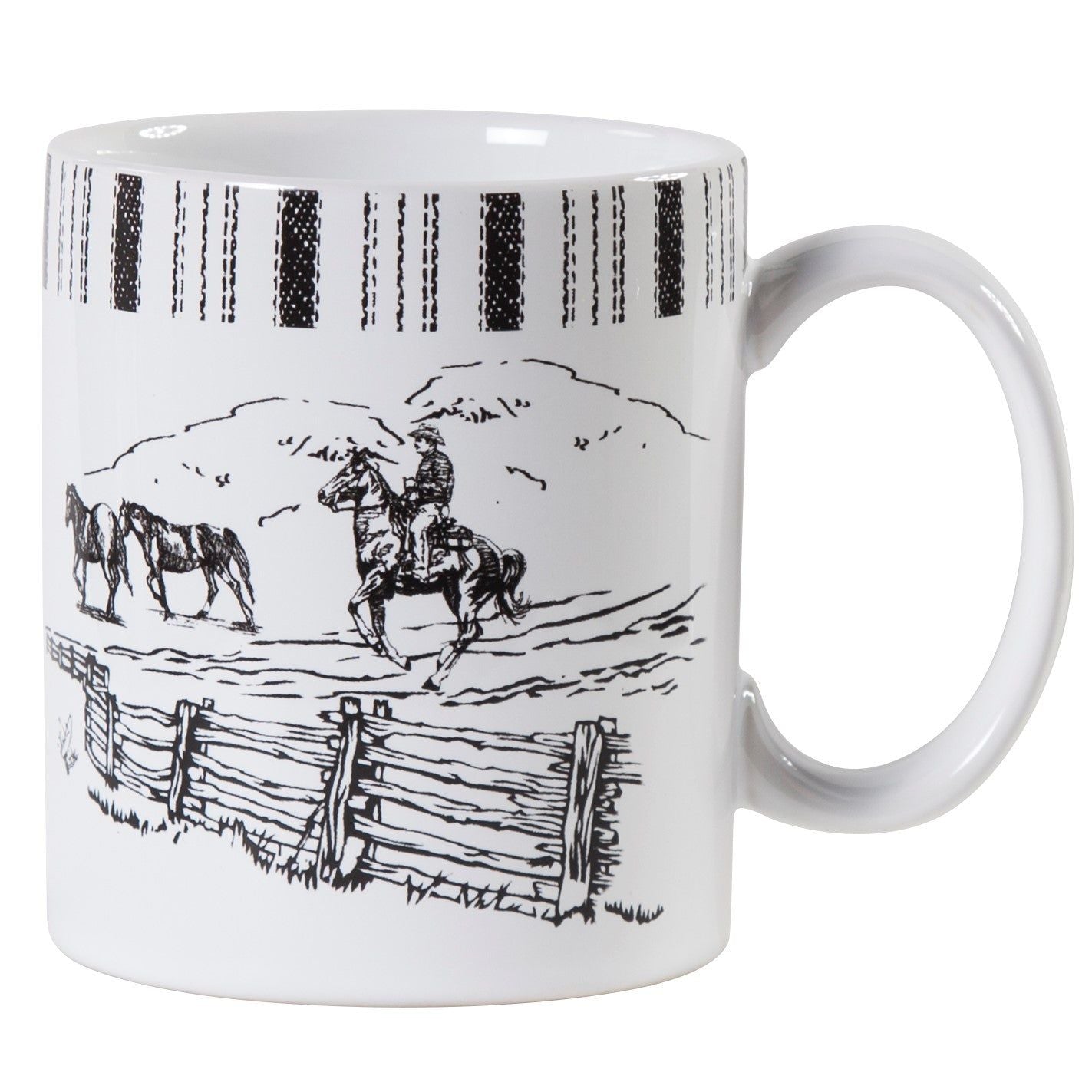 Ranch Life - Horse Mug (Set of 4) - Black / White