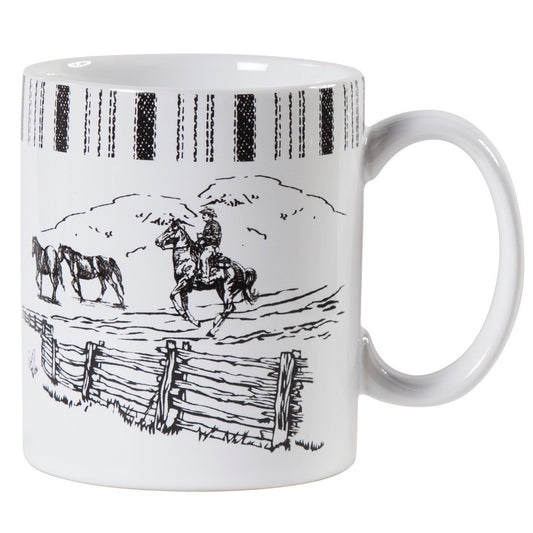 Ranch Life - Horse Mug (Set of 4) - Black / White