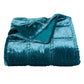 Stella - Faux Silk Velvet Double Box Stitch Throw - Teal