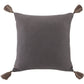Luna - Washed Linen Tasseled Square Pillow - Slate