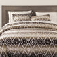 Chalet - Full Aztec Comforter Set (Set of 3) - White / Brown