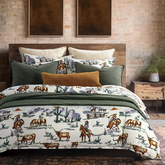 Ranch Life - Queen Reversible Duvet Cover Set (Set of 3) - Duffle Bag