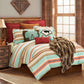 Serape - Queen Comforter Set (Set of 3) - Turquoise / Brown