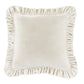 Stella - Faux Silk Velvet Ruffled Euro Sham - Stone