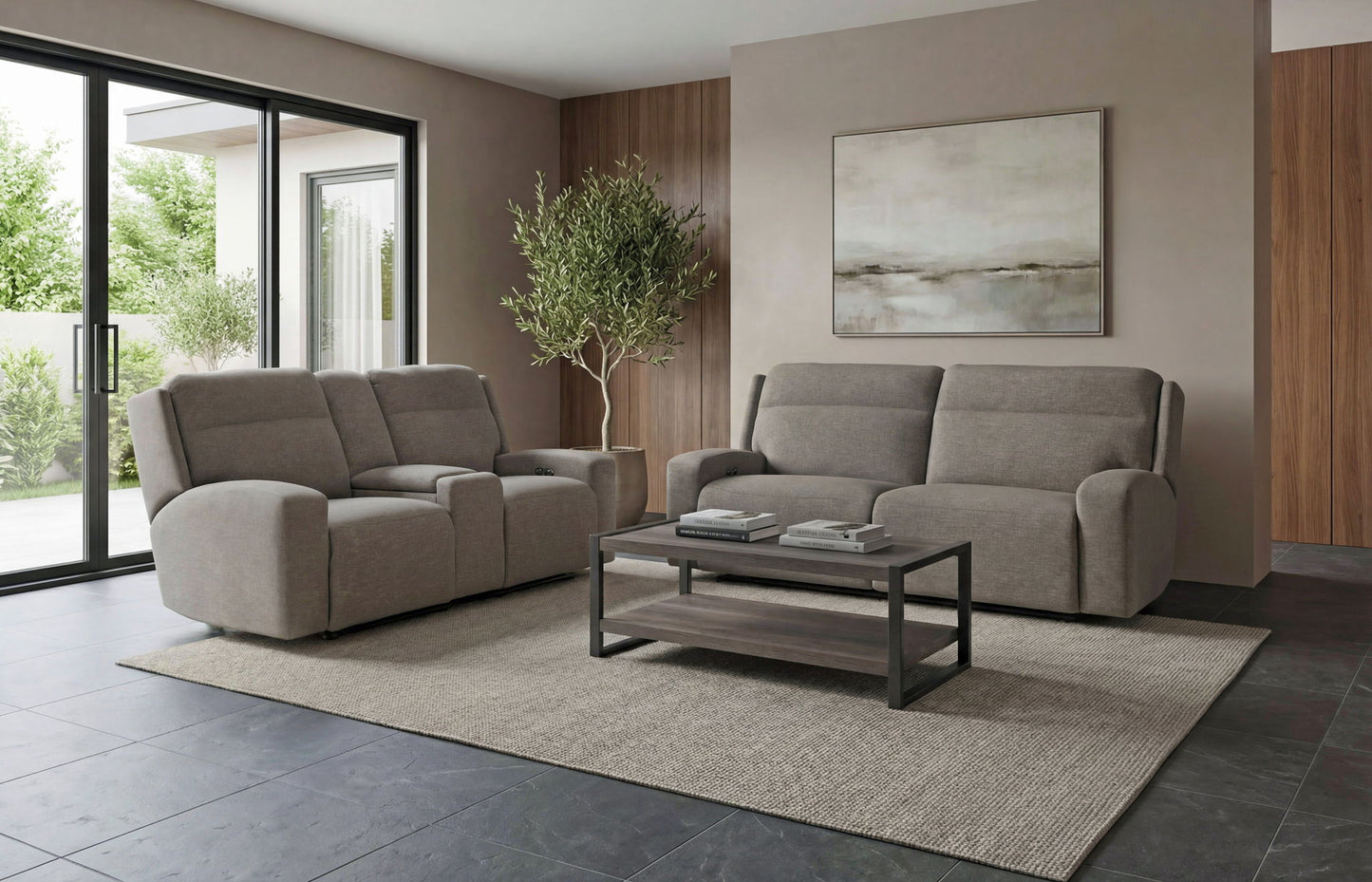 Caleb - Power Headrest Power Reclining Sofa With Auto-Glide - Raisin