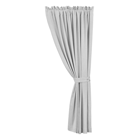 Luna - Washed Linen Lined Curtain - Light Gray