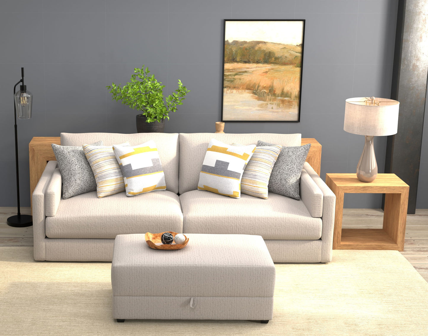 Trevor - Extra Deep Oversized Sofa With Included Storage Cocktail Ottoman