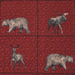 Woodland Plaid - King Reversible Quilt Set (Set of 3) - Red / Navy