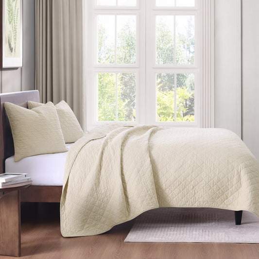 Cotton Comfort - King Quilt Set (Set of 3) - Prairie Tan