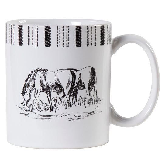 Ranch Life - Remuda Mug (Set of 4) - Black / White