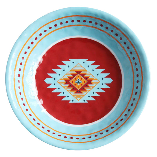 Southwest Melamine - Serving Bowl - Turquoise / Red